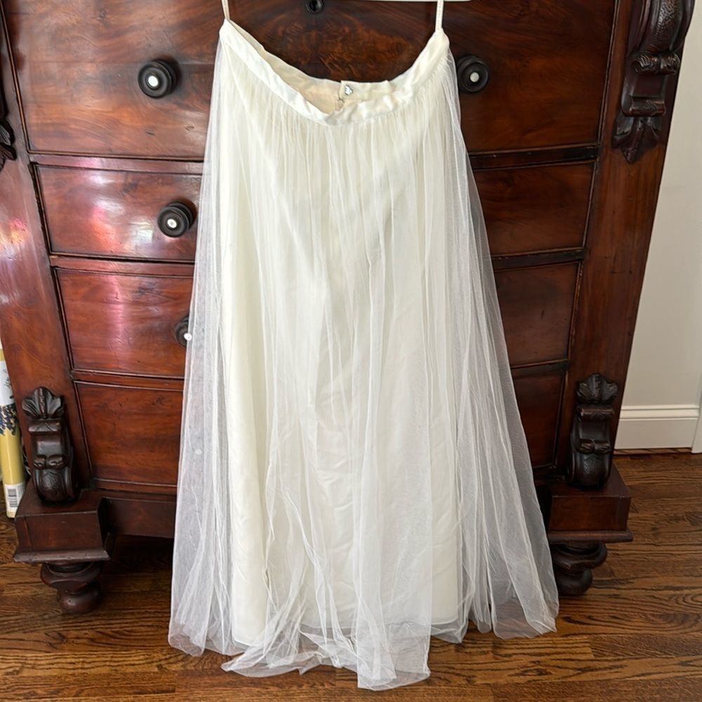 Jenny Yoo Ivory Flowing Maxi Skirt - Picture 4 of 7
